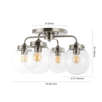 Piper 18" Farmhouse Rustic Iron/Glass LED Semi Flush Mount - JONATHAN Y